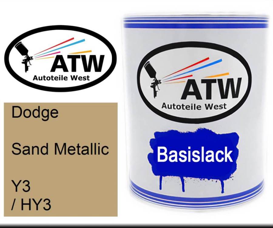 Dodge, Sand Metallic, Y3 / HY3: 1L Lackdose, von ATW Autoteile West.